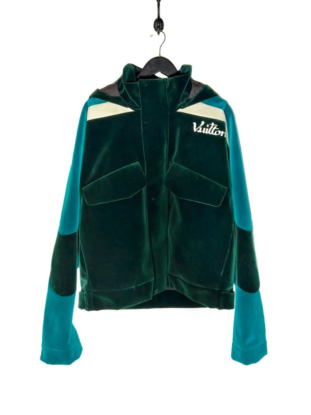 Louis Vuitton 2022 Colourblock Green Velvet Windbreaker Jacket